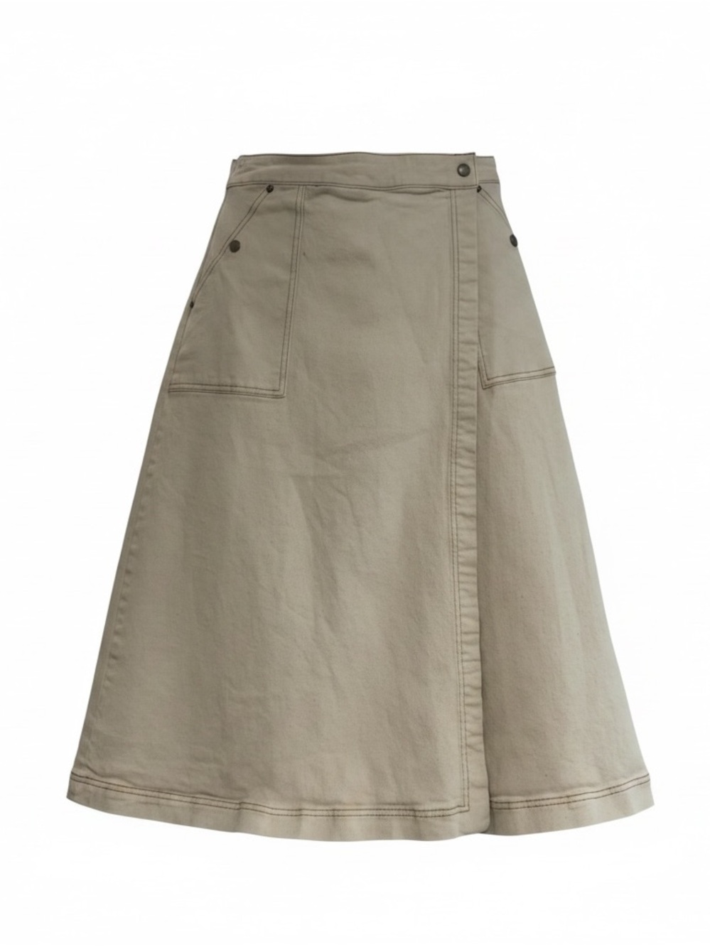 Gibson & Latimer Anthropologie Jean Denim Cream True Wrap Skirt Size 14
